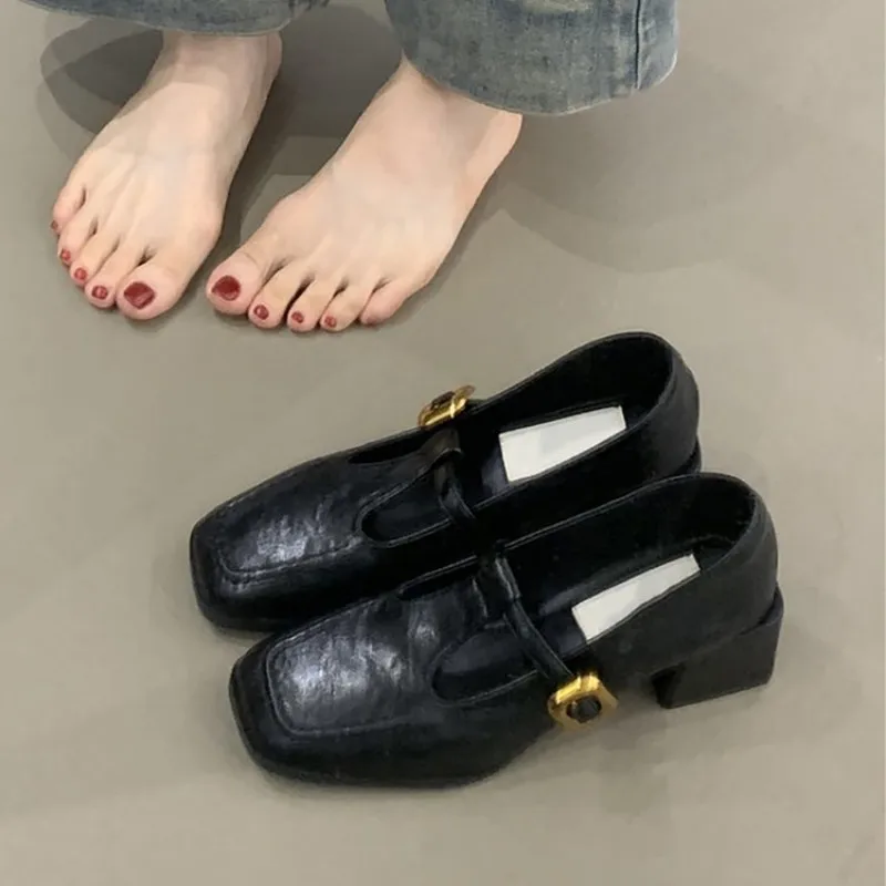 여성용 사각 앞코, T자 스트랩, 메리 제인 스타일,  - Womens Heels 리뷰 및 가격