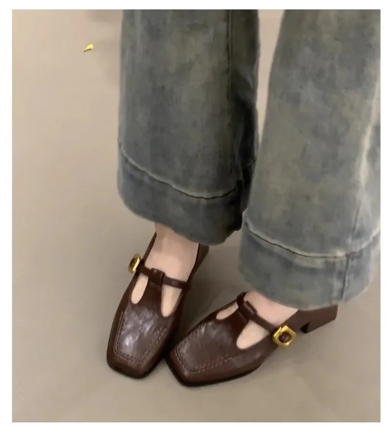 여성용 사각 앞코, T자 스트랩, 메리 제인 스타일,  - Womens Heels 리뷰 및 가격