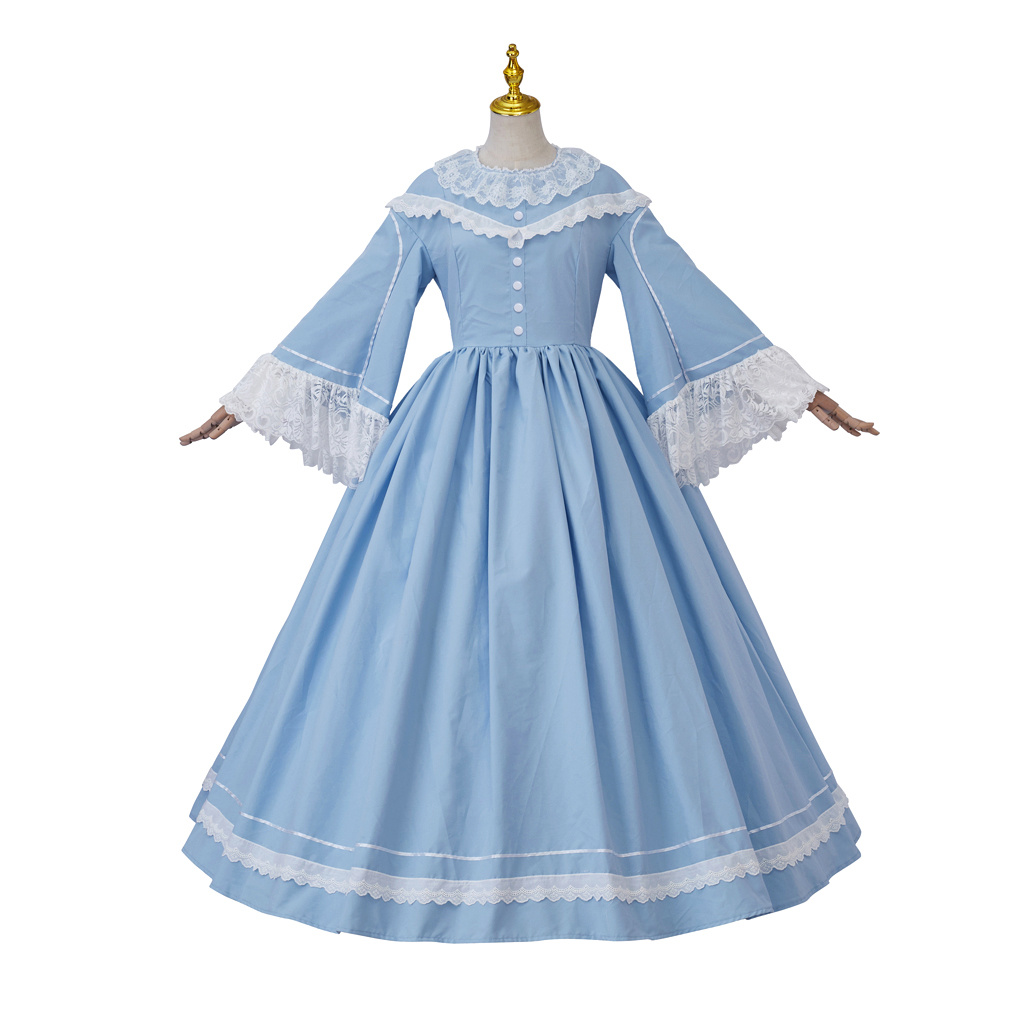 1860 년대 빅토리아 남북 전쟁 코스프레 의상 블루  - Evening Gown 리뷰 및 가격