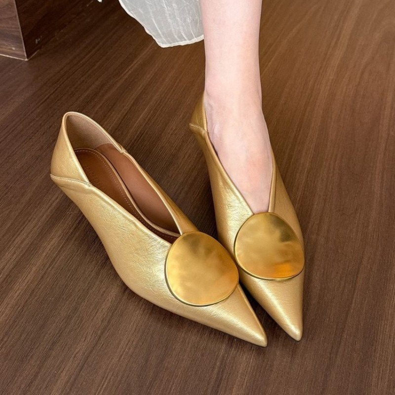 2025 봄 여름 포인티드 토 슬립온 여성 플랫 슈즈  - Womens Heels 리뷰 및 가격