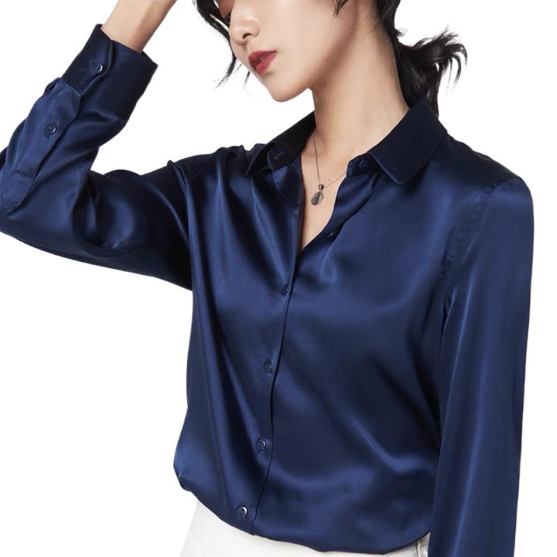 우아한 새틴 긴팔 블라우스 여성 2025 빈티지 버건디 - Silk Blouse 리뷰 및 가격