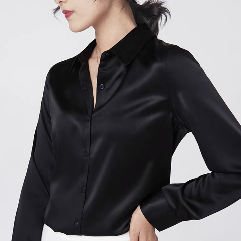 우아한 새틴 긴팔 블라우스 여성 2025 빈티지 버건디 - Silk Blouse 리뷰 및 가격