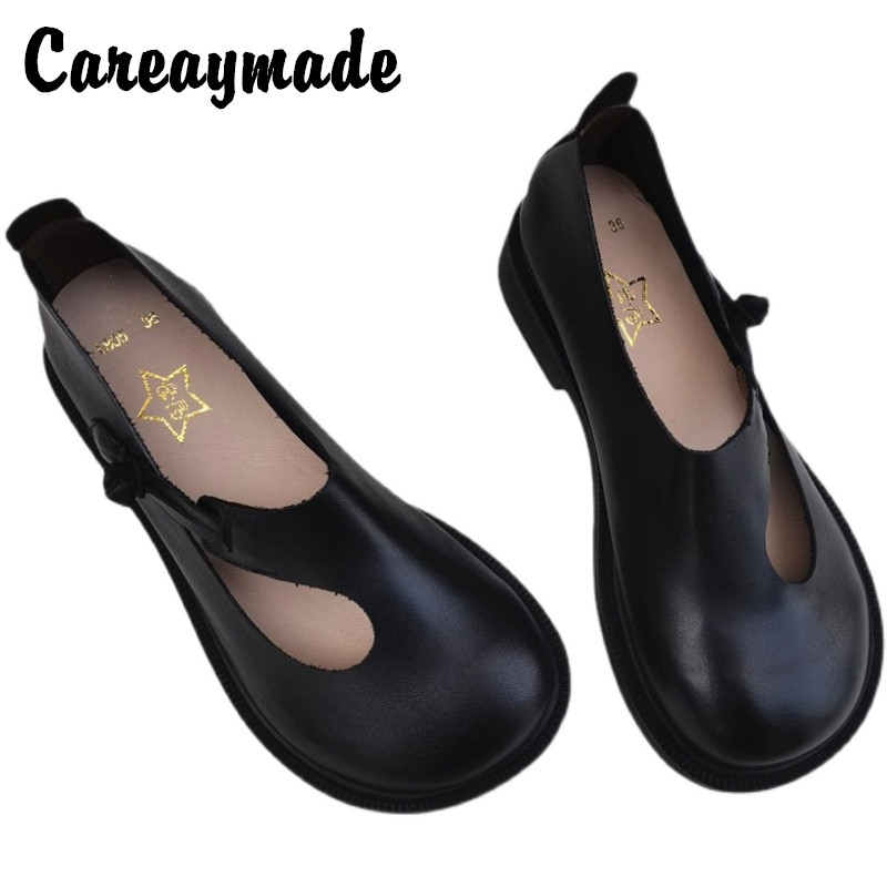 Careaymade-진짜 가죽 큰 신발, 레트로 내셔널 - Womens Heels 리뷰 및 가격